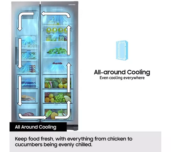 SAMSUNG Series 6 SpaceMax RS70F65KETEU American-Style Smart Fridge Freezer - Silver - Image 6