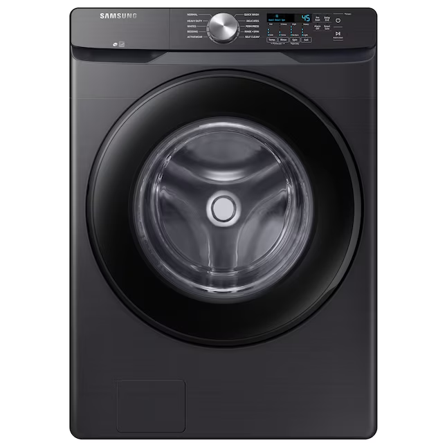 Samsung - 4.5 Cu. Ft. High Efficiency Stackable Smart Front Load Washer with Vibration Reduction Technology+ - Fingerprint Resistant Black Stainless Steel - Image 2