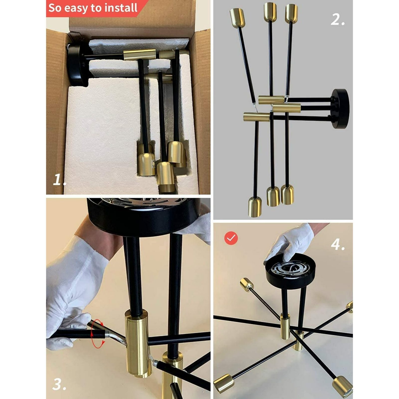 Sputnik Chandelier E26 Pendant Lighting Chandeliers Ceiling Light Fixture for Home Lighting Decor - Image 2