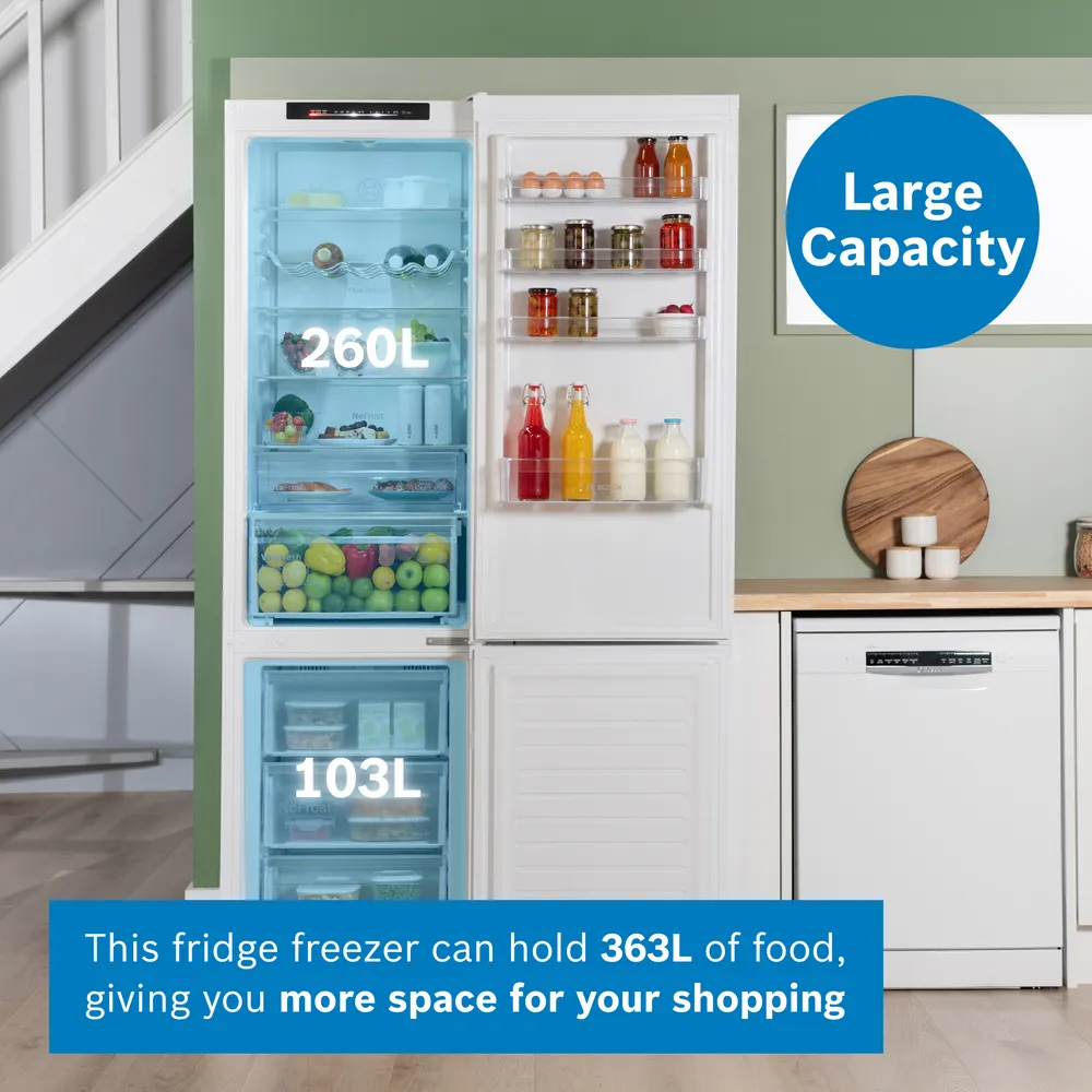 BOSCH Series 4 KGN392WDFG 70/30 Fridge Freezer - White - Image 8