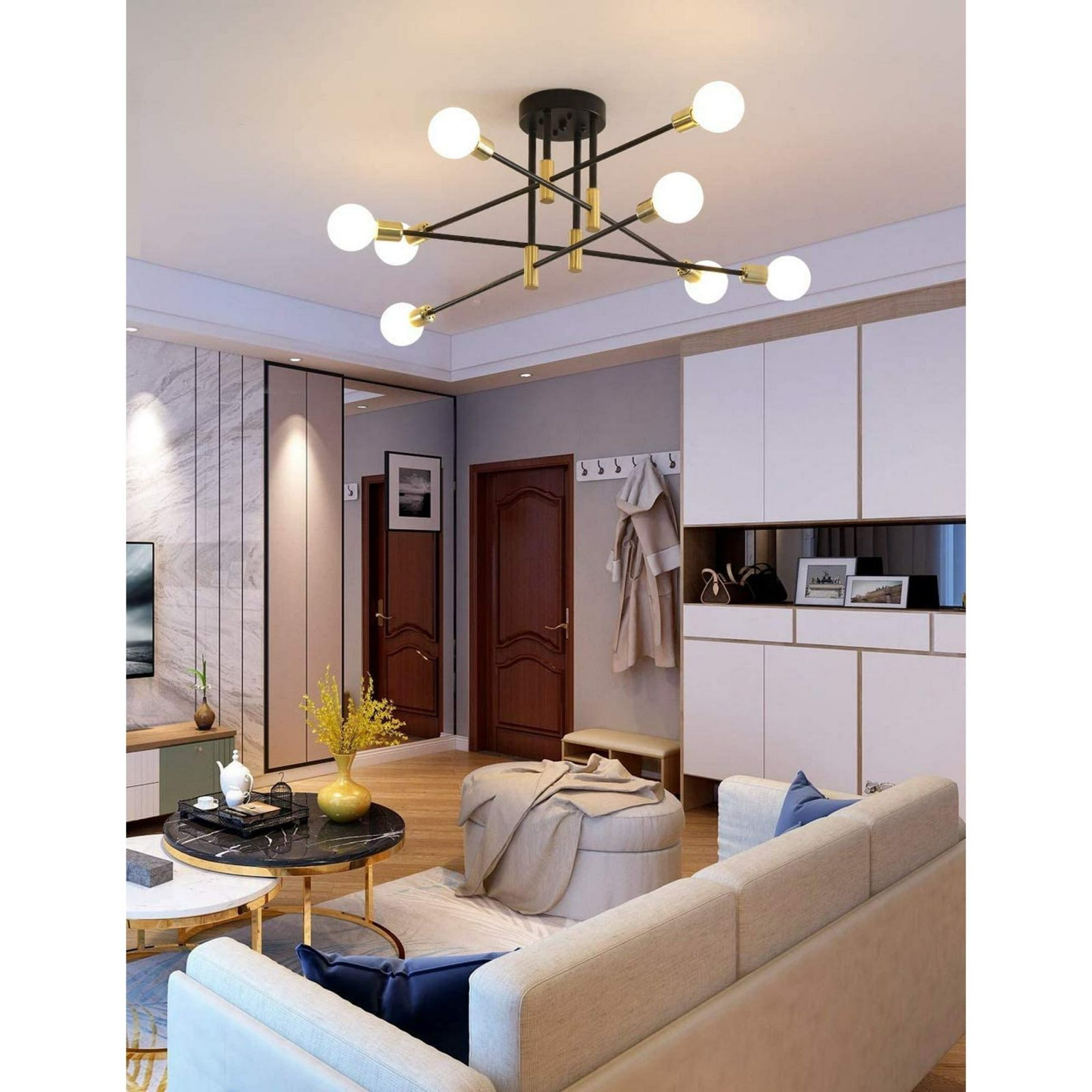 Sputnik Chandelier E26 Pendant Lighting Chandeliers Ceiling Light Fixture for Home Lighting Decor - Image 4