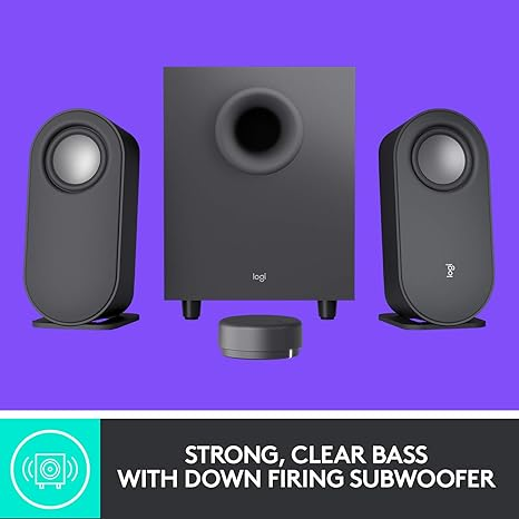 Logitech Z407 Bluetooth Computer Speakers with Subwoofer and Wireless Control, Immersive Sound, Premium Audio with Multiple Inputs, USB Speakers, Black - Image 7