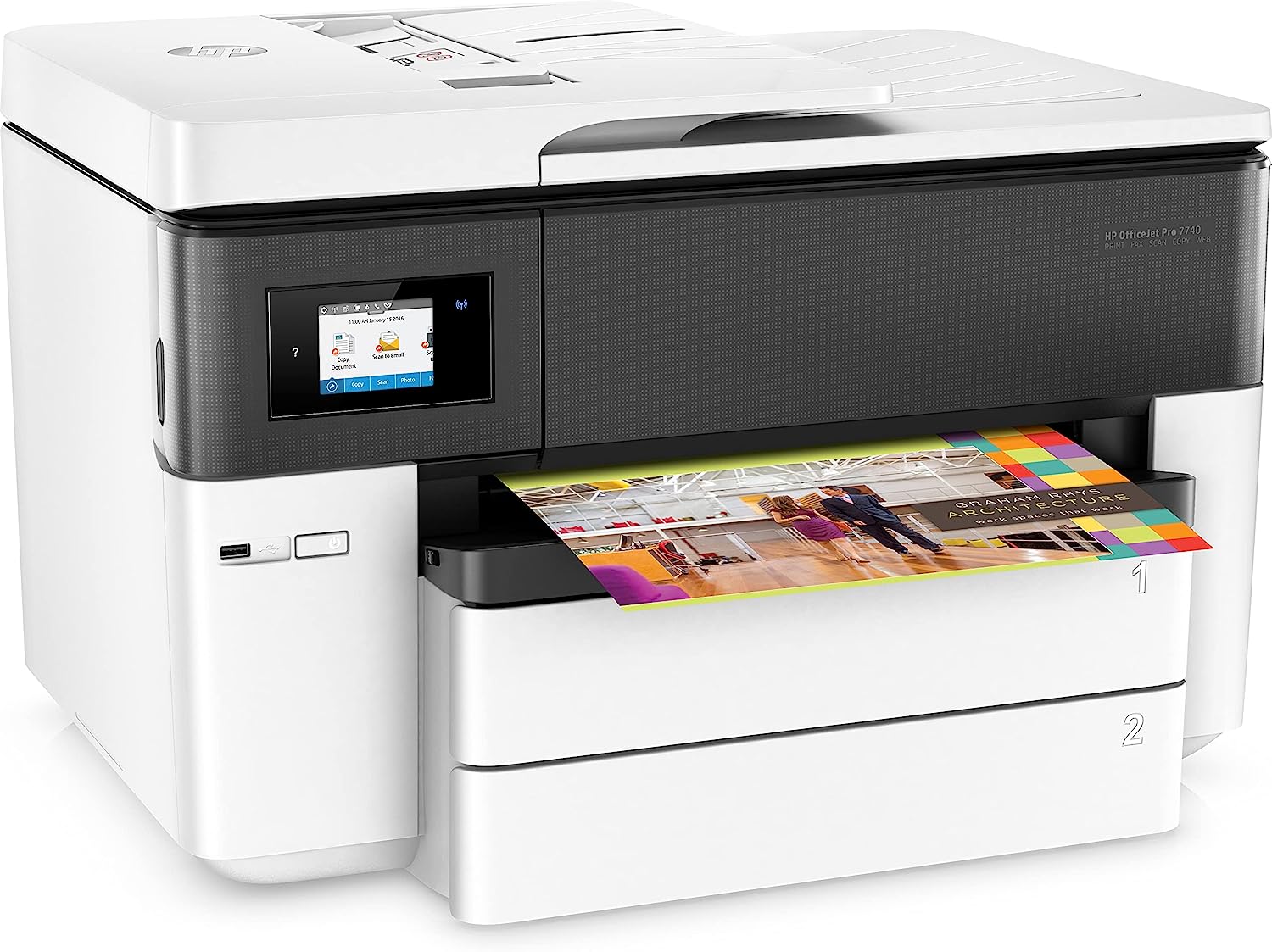 HP OfficeJet Pro 7740 Format All-in-One Colour Inkjet Printer – Black, White - Image 3