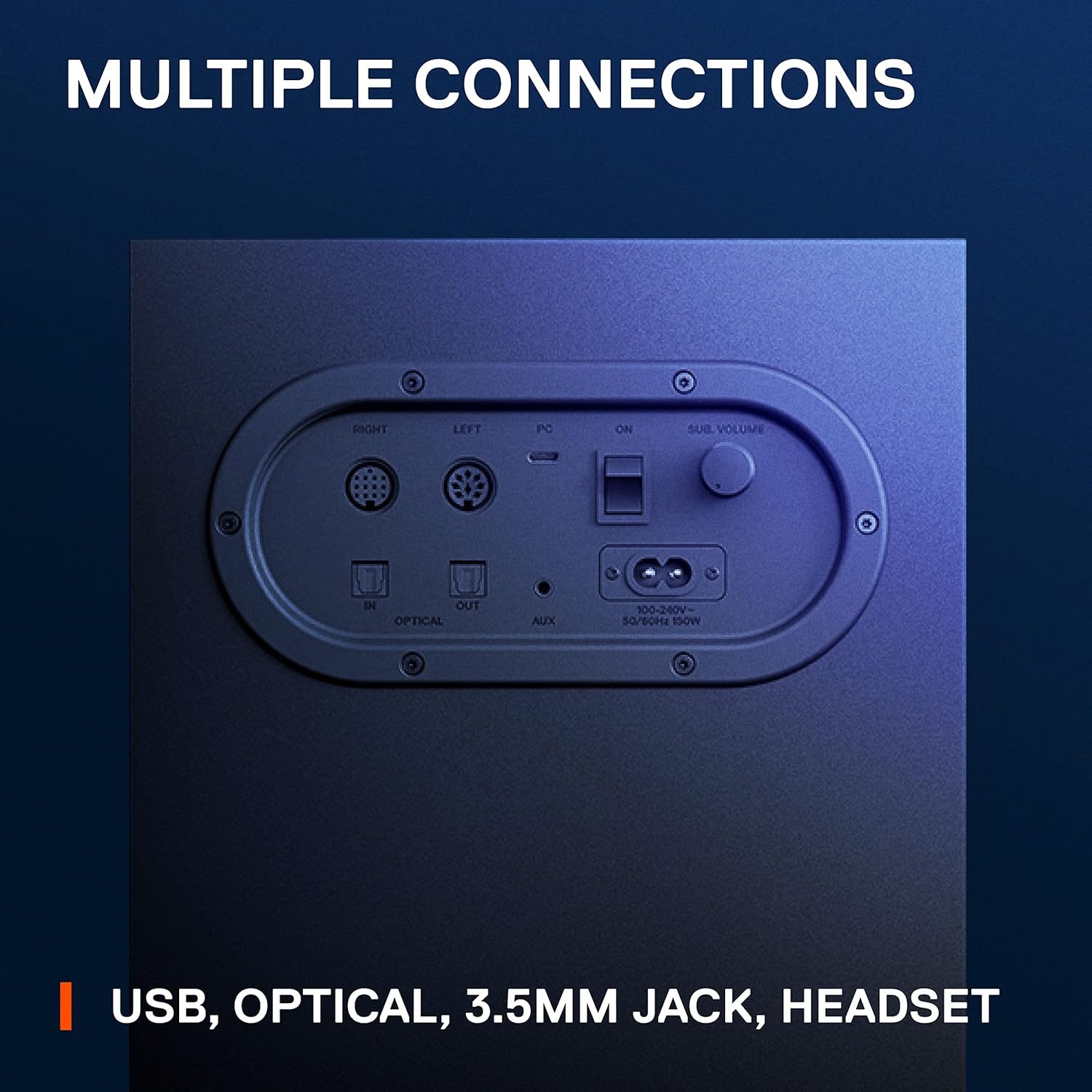 SteelSeries Arena 7 RGB Illuminated 2.1 Gaming Speakers with Powerful Bass, Subwoofer, and Bluetooth - For PC, PlayStation, Mobile - Image 6