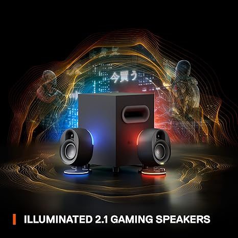 SteelSeries Arena 7 RGB Illuminated 2.1 Gaming Speakers with Powerful Bass, Subwoofer, and Bluetooth - For PC, PlayStation, Mobile - Image 4
