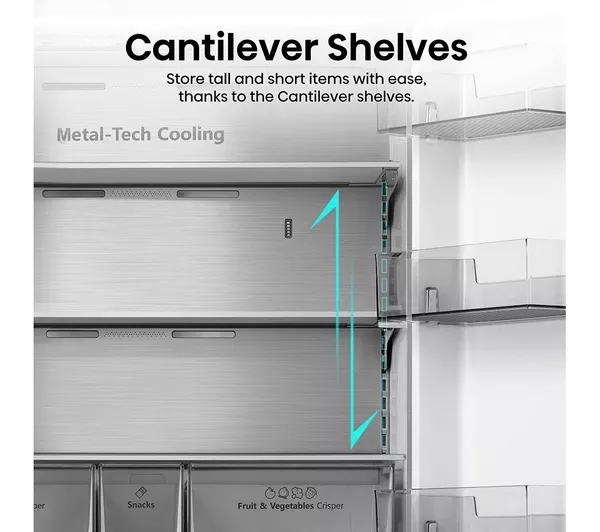 HISENSE PureFlat RF749N4SWSE Smart Fridge Freezer - Stainless Steel - Image 7