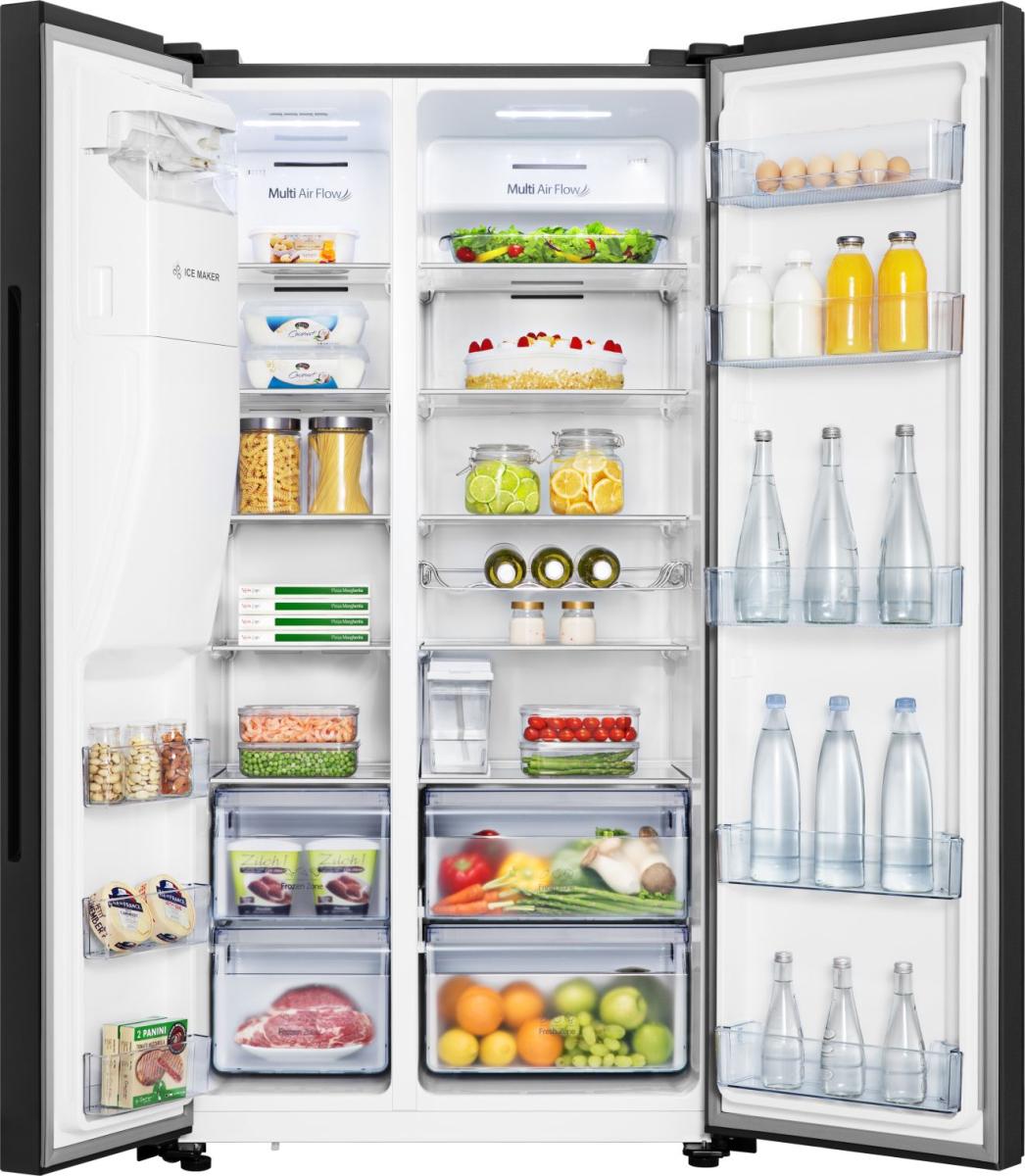 HISENSE RS694N4TFE American-Style Fridge Freezer - Black Stainless Steel - Image 2