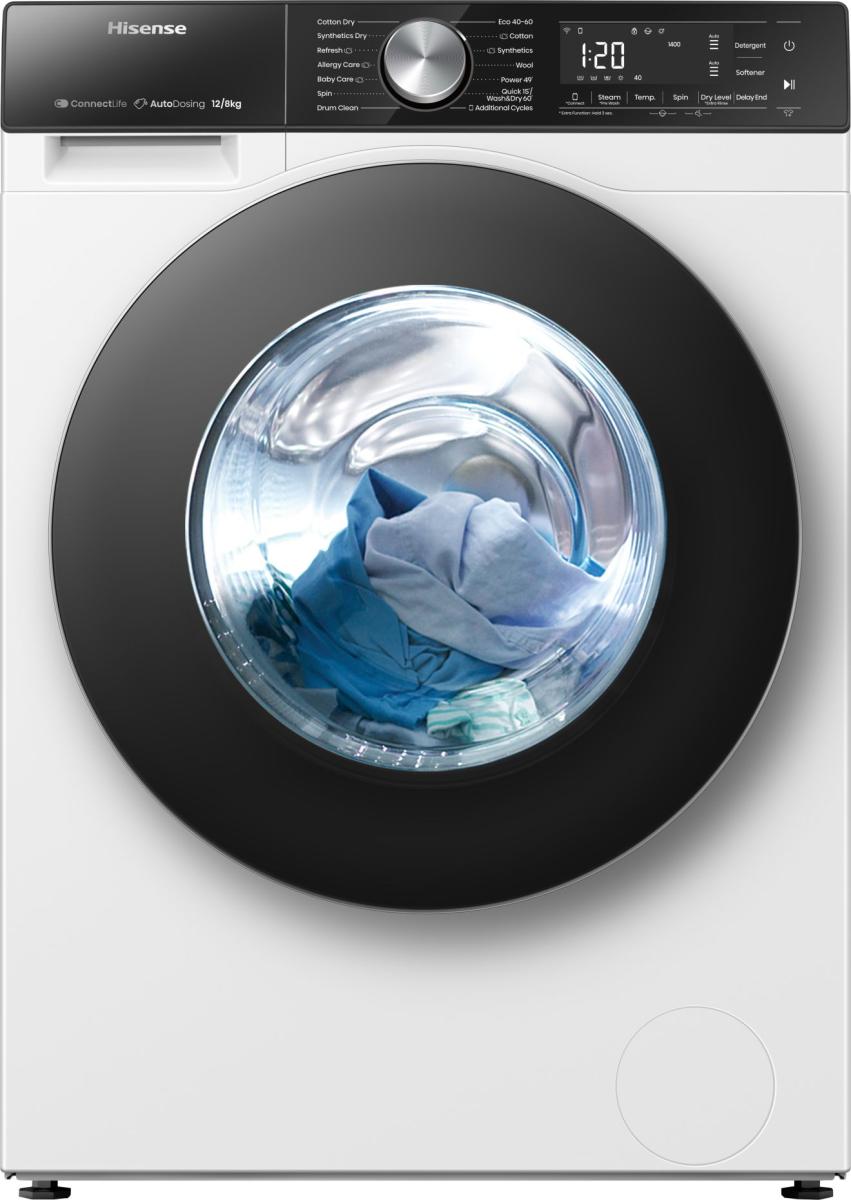HISENSE 5S Series Auto Dosing WD5S1245BW WiFi-enabled 12 kg Washer Dryer - Image 3