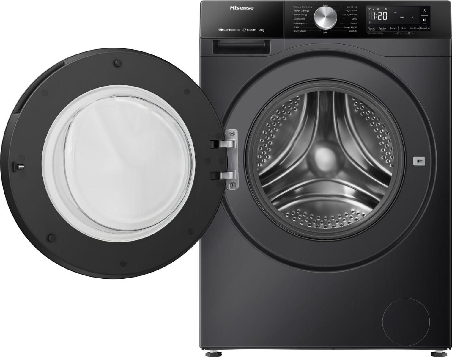 HISENSE 3S Series WF3S1243BB3 WiFi-enabled 12 kg 1400 Spin Washing Machine - Black - Image 7