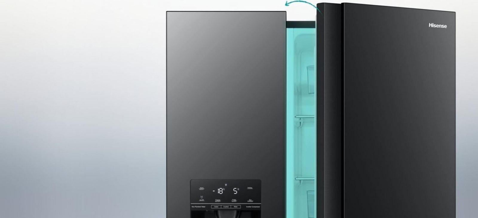HISENSE RS694N4TFE American-Style Fridge Freezer - Black Stainless Steel - Image 11