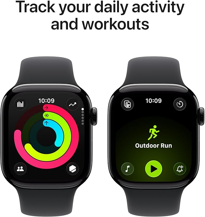 Apple Watch Series 11 GPS 42mm Smartwatch with Jet Black Aluminium Case with Black Sport Band S/M. Sleep Score, Fitness Tracker, Health Monitoring, Always-On Display, Water Resistant - Image 2